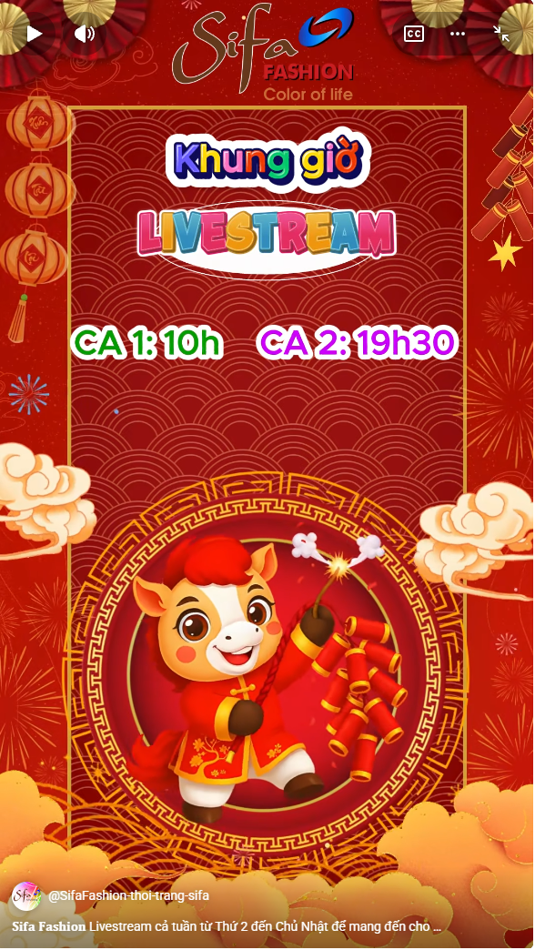 𝐒𝐢𝐟𝐚 𝐅𝐚𝐬𝐡𝐢𝐨𝐧 Livestream cả tuần từ Thứ 2 đến Chủ Nhật