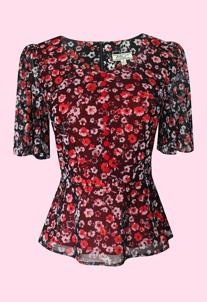 Bộ áo cổ vuông tim kết hợp quần váy - Áo