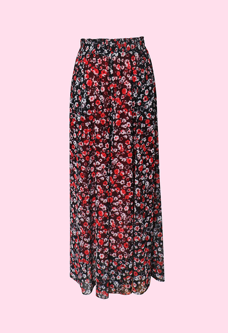 Bộ áo cổ vuông tim kết hợp quần váy - Quần