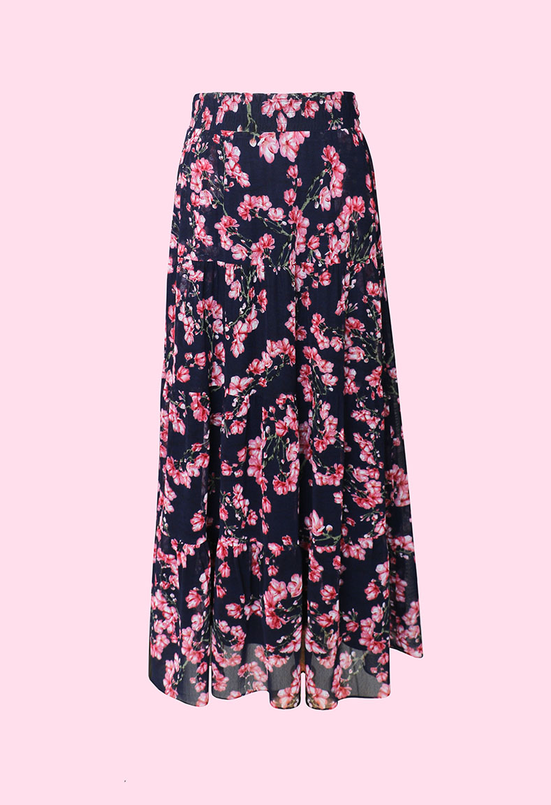 Bộ áo cổ tim tay cánh tiên & váy hoa - Váy