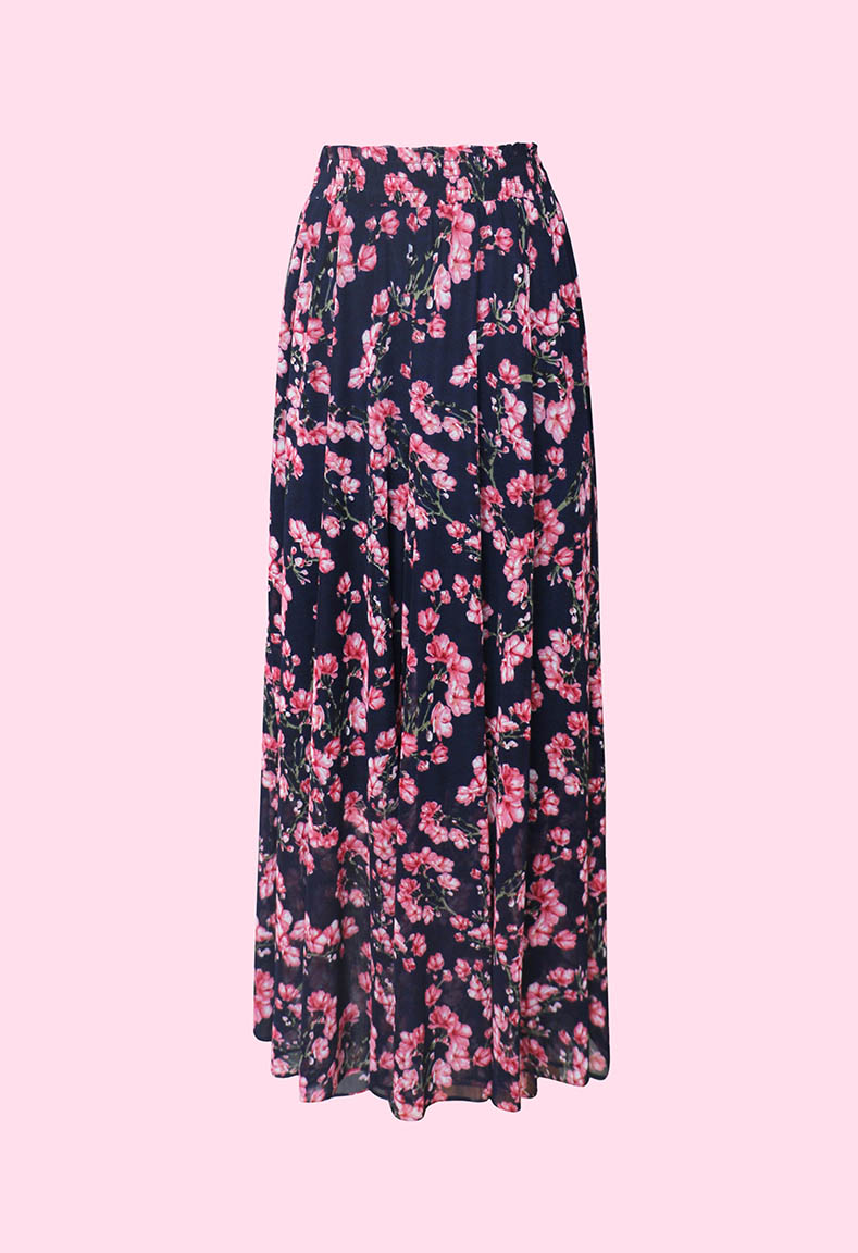 Bộ áo cổ tim tay cánh tiên kết hợp quần váy - Quần