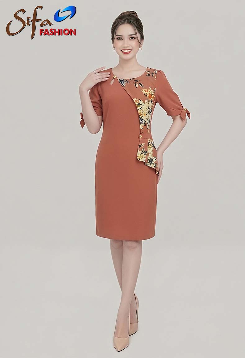 Đầm cổ tròn giọt nước