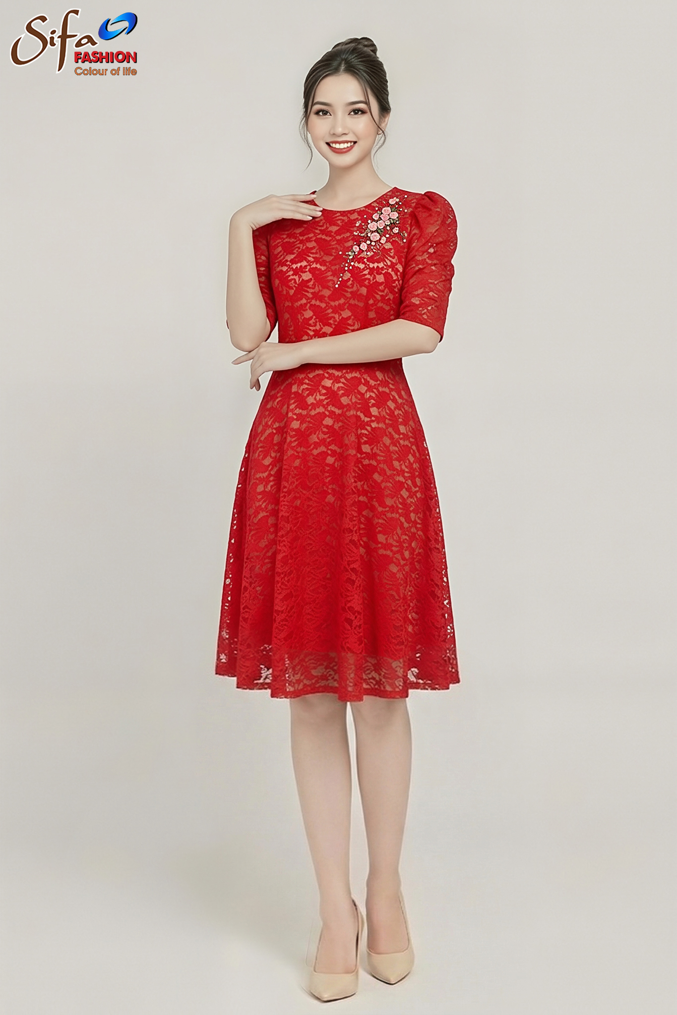 Đầm xòe tám mảnh