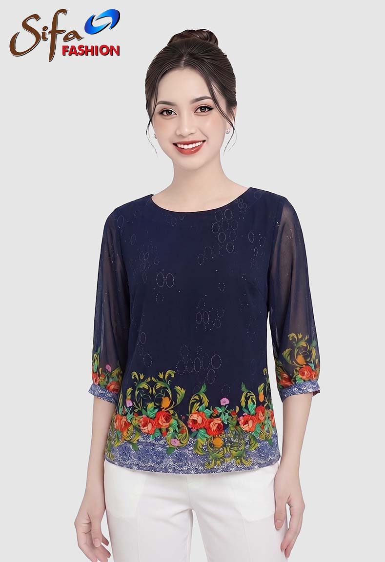 Áo cổ thuyền tay lỡ nhún