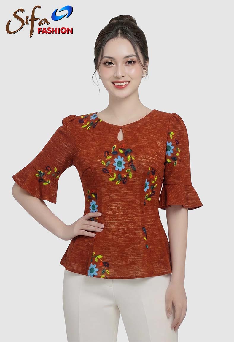 Áo cổ thuyền cách điệu