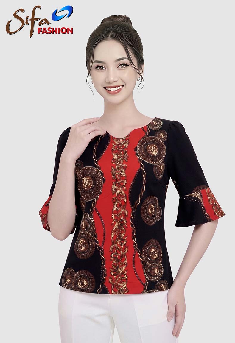 Áo cổ thuyền cách điệu