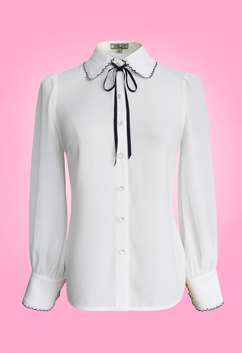 Áo cổ sơ mi thắt nơ sang trọng