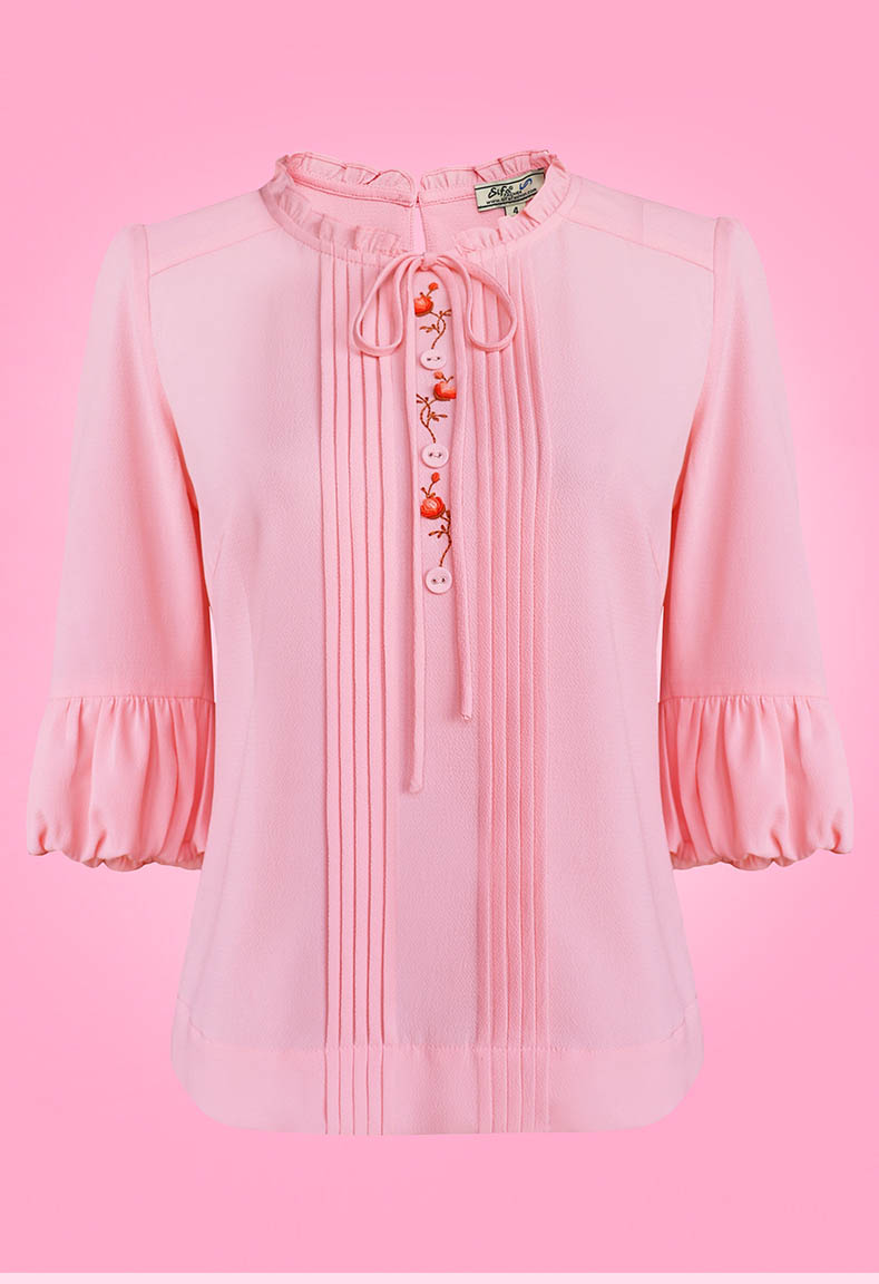 Áo cổ tròn bèo thắt nơ