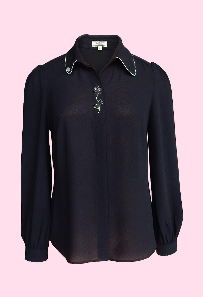 Áo cổ sơ mi cách điệu sang trọng