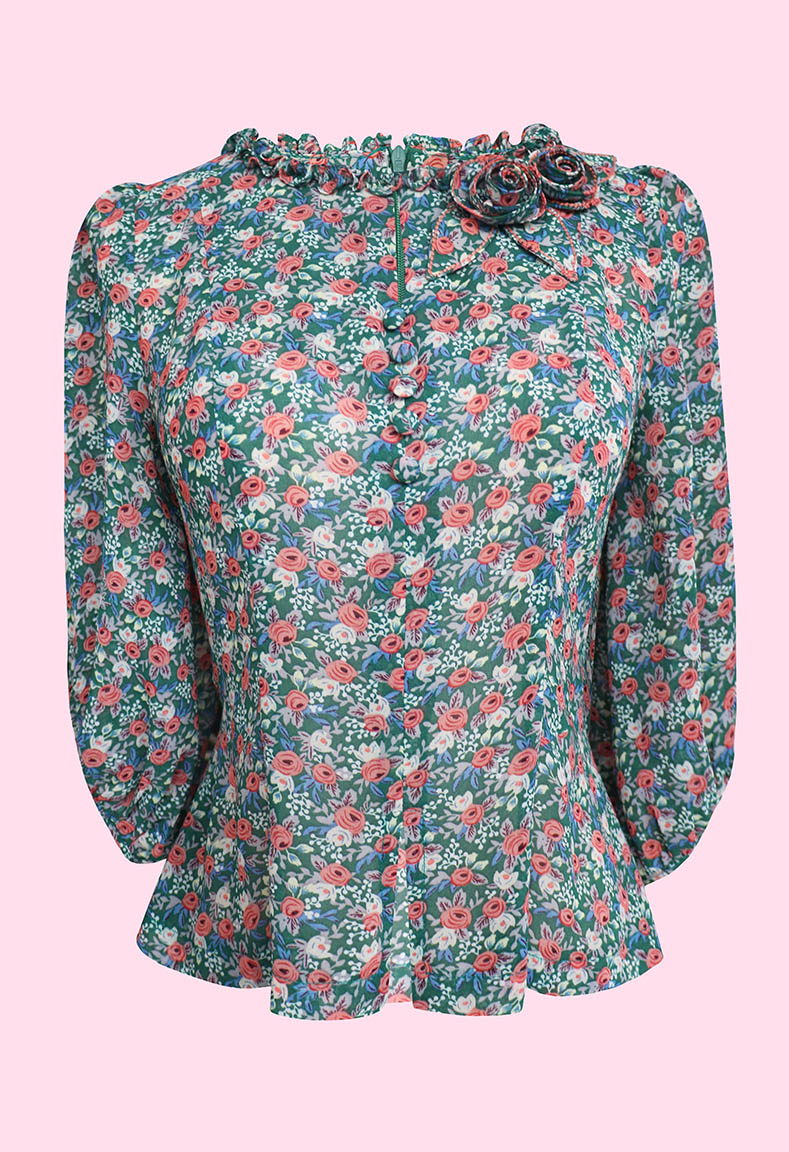 Bộ áo cổ tròn váy xòe thanh lịch - Áo